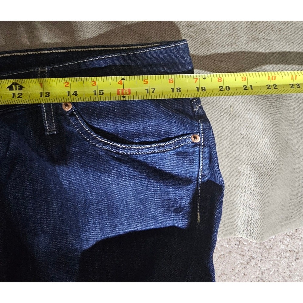 Levis 524 Too Superlow Jeans Dark Wash Slim Straight Denim Womens 15 Medium - Picture 8 of 11